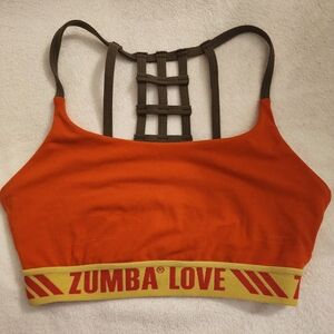 Zumba Fitness Vibrant Orange Sports Bra